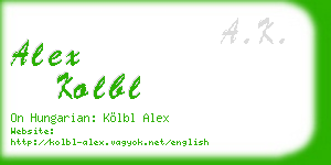 alex kolbl business card
