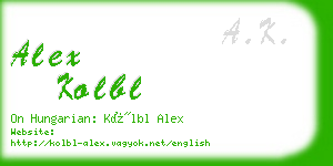 alex kolbl business card